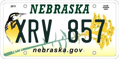 NE license plate XRV857