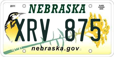NE license plate XRV875