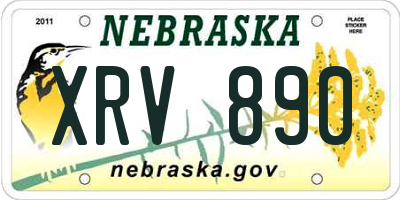 NE license plate XRV890