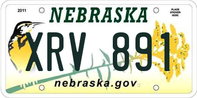 NE license plate XRV891
