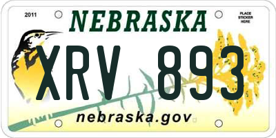 NE license plate XRV893