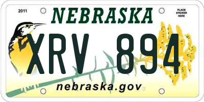 NE license plate XRV894