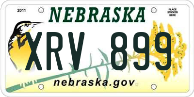 NE license plate XRV899