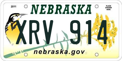 NE license plate XRV914