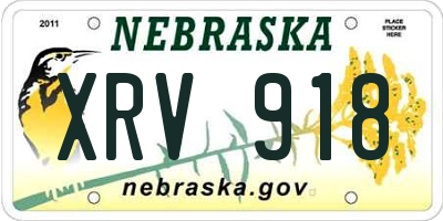 NE license plate XRV918