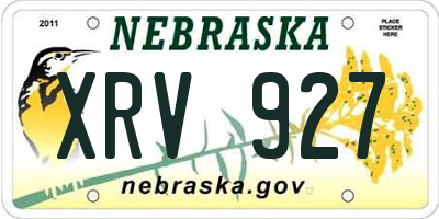 NE license plate XRV927
