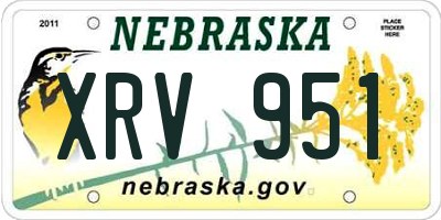 NE license plate XRV951
