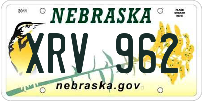 NE license plate XRV962