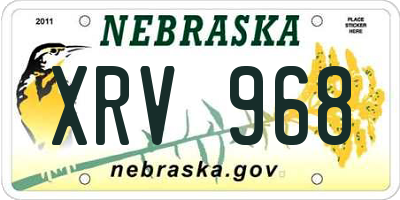NE license plate XRV968