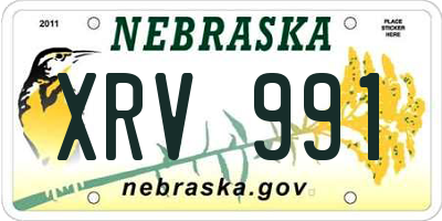 NE license plate XRV991