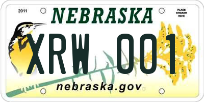 NE license plate XRW001