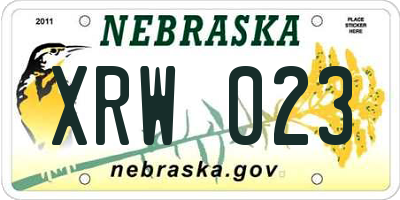 NE license plate XRW023