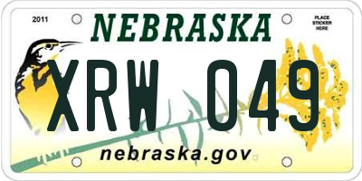 NE license plate XRW049