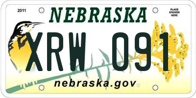 NE license plate XRW091