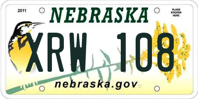 NE license plate XRW108