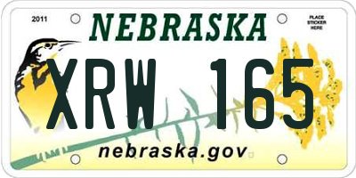 NE license plate XRW165