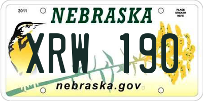 NE license plate XRW190