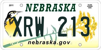NE license plate XRW213
