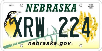 NE license plate XRW224