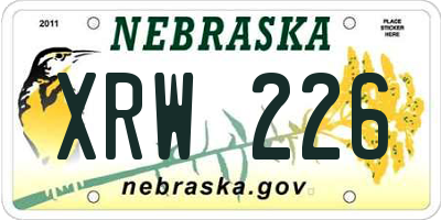 NE license plate XRW226