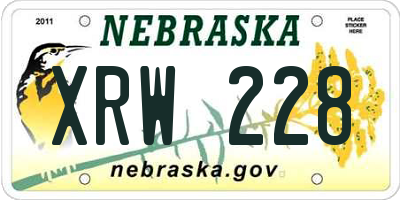 NE license plate XRW228