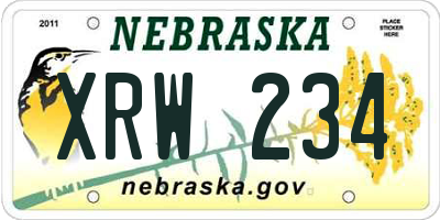 NE license plate XRW234