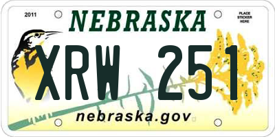NE license plate XRW251