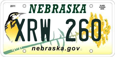 NE license plate XRW260