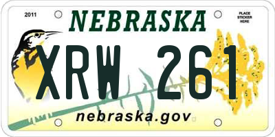 NE license plate XRW261