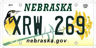 NE license plate XRW269
