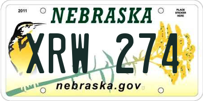 NE license plate XRW274