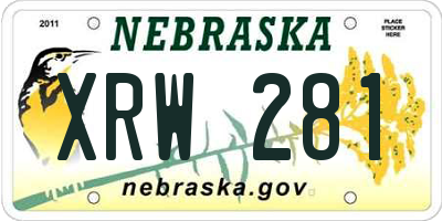 NE license plate XRW281