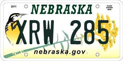 NE license plate XRW285