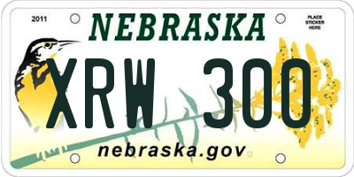 NE license plate XRW300