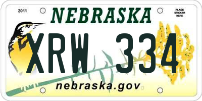 NE license plate XRW334