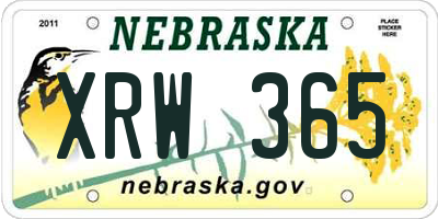 NE license plate XRW365