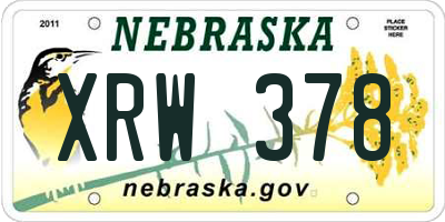 NE license plate XRW378