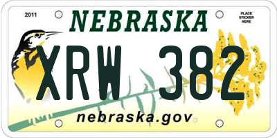 NE license plate XRW382
