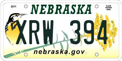 NE license plate XRW394