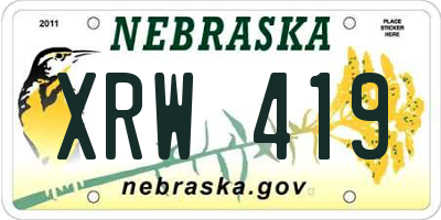 NE license plate XRW419