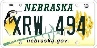 NE license plate XRW494