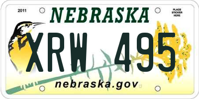 NE license plate XRW495
