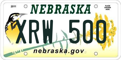 NE license plate XRW500