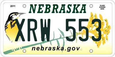 NE license plate XRW553