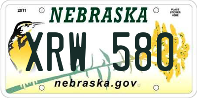 NE license plate XRW580