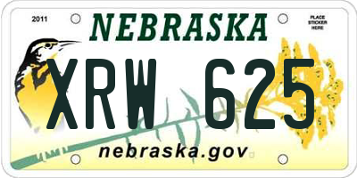 NE license plate XRW625