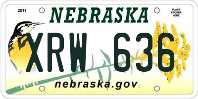 NE license plate XRW636