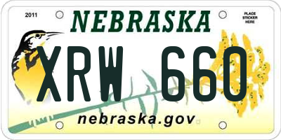 NE license plate XRW660