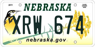 NE license plate XRW674