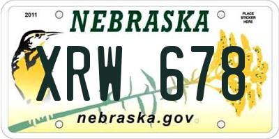 NE license plate XRW678
